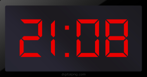 Digital LED Clock Time Digital LED Clock Time Digital LED Clock Time 21:08