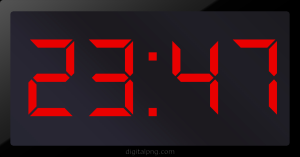 Digital LED Clock Time 23:47